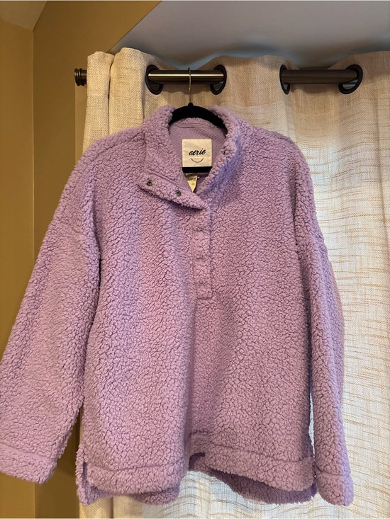 aerie Tops - Aerie Lavender Teddy Sherpa Pullover Jacket
